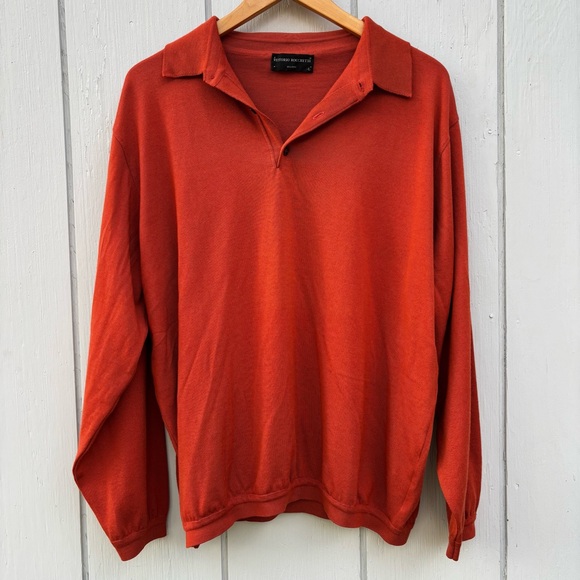 VITTORIO ROCCHETTI—Milano—Burnt Orange Pullover Polo—Men’s M—Wool Blend—USA Made - Picture 4 of 10